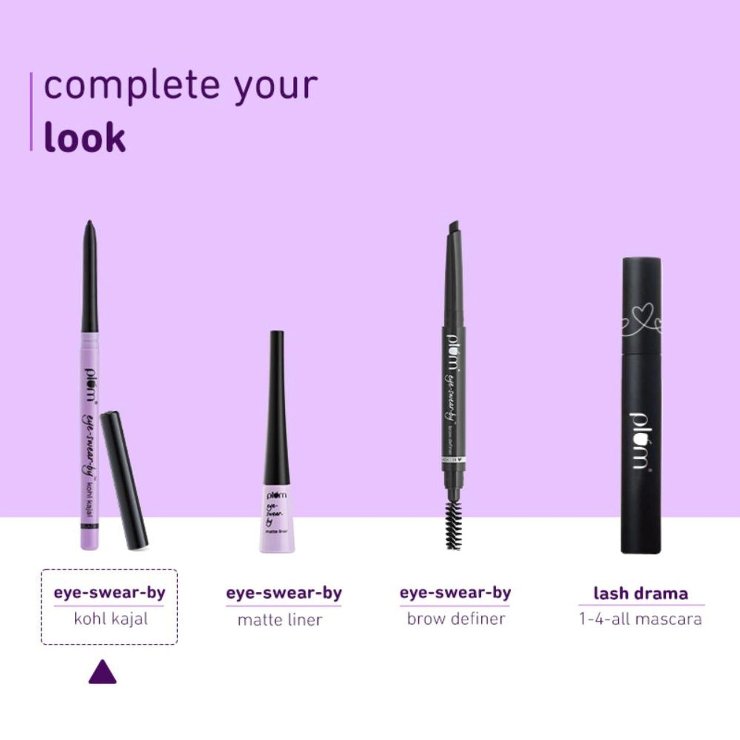 Plum Eye-Swear-By Kohl Kajal Combo - Deep Black