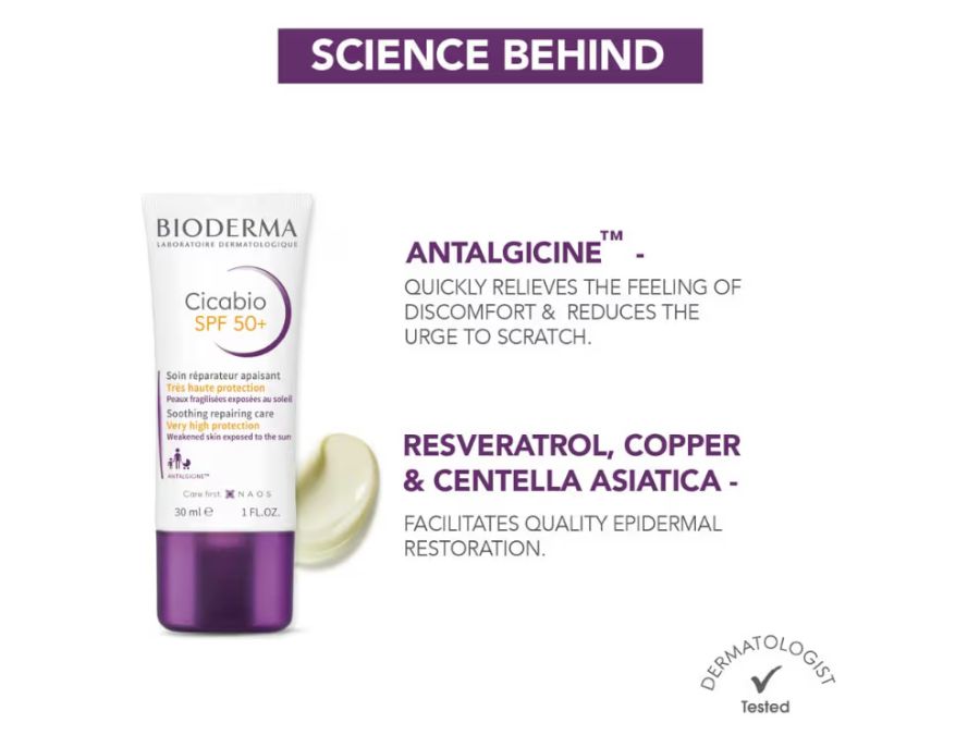 Bioderma Cicabio Creme+ Ultra-Repairing Soothing Cream Sunscreen SPF 50+