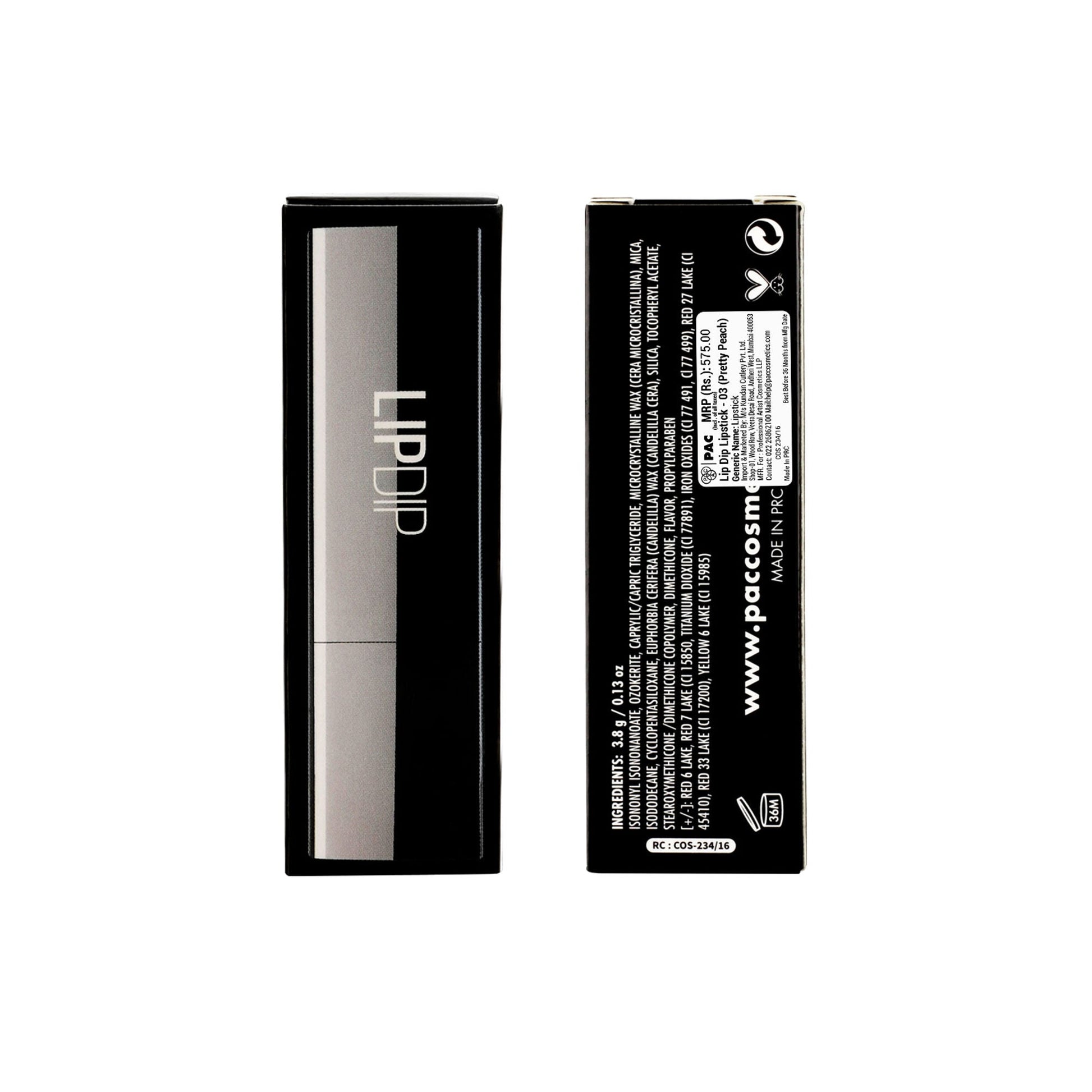 PAC Studio Lip Dip Lipstick - 03 Pretty Peach