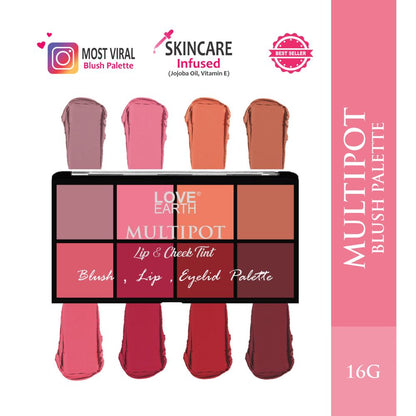 Love Earth Blush, Lips, Eyelid Palette With Richness Of Jojoba Oil And Vitamin E