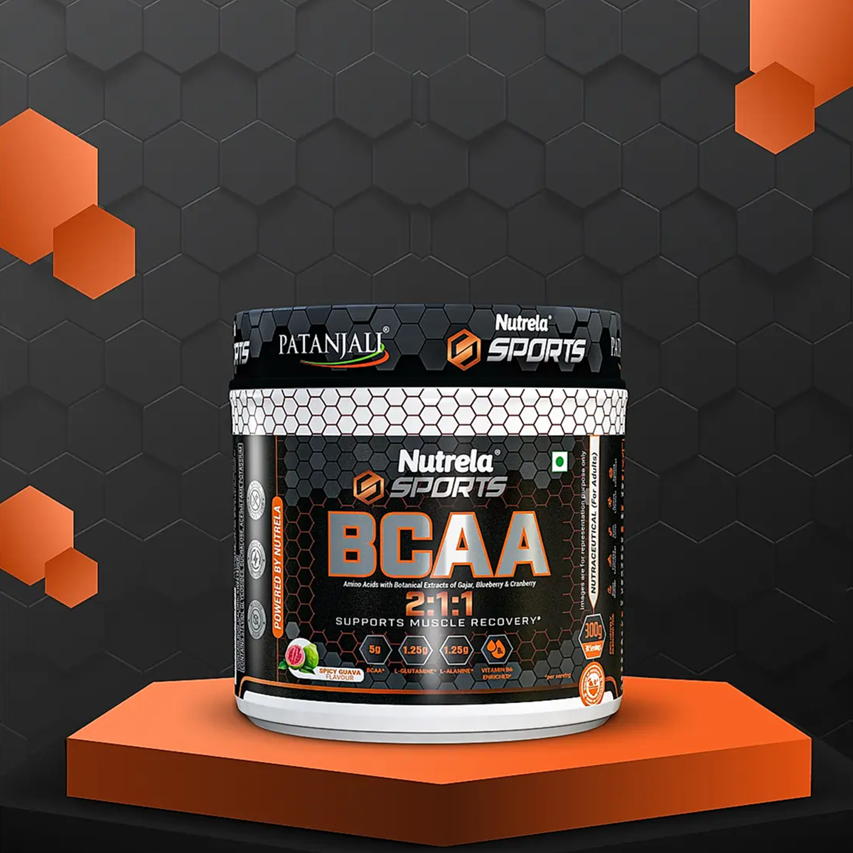 Patanjali Nutrela Sports BCAA Powder Spicy (Guava Flavour)