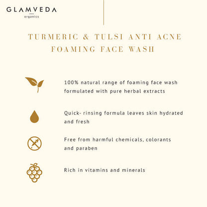 Glamveda Turmeric & Tulsi Detox Anti Acne Face Wash
