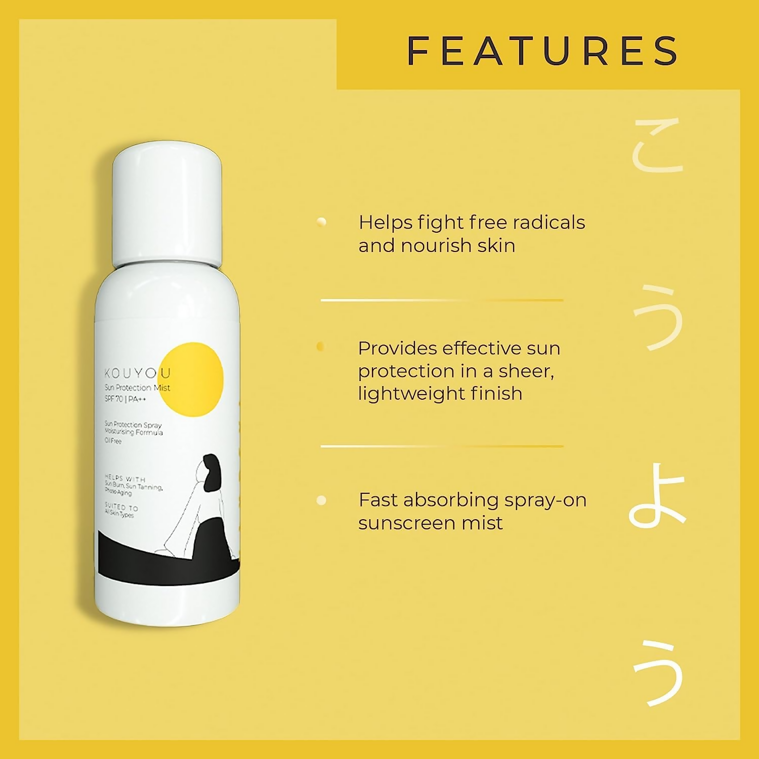 Kanpeki Kouyou Sun Protection Mist Sunscreen Spray SPF 70