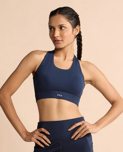 Crostini Full Coverage Sports Bra Navy Blue