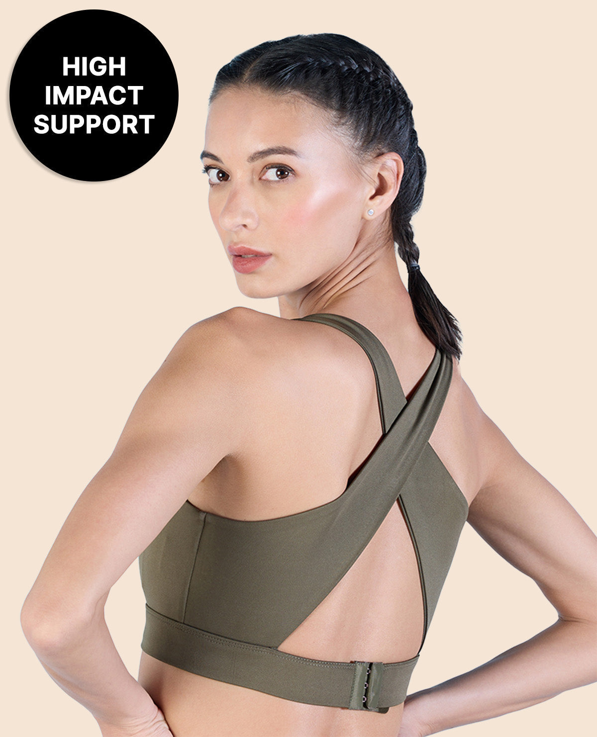 Crostini Full Coverage Sports Bra Olive