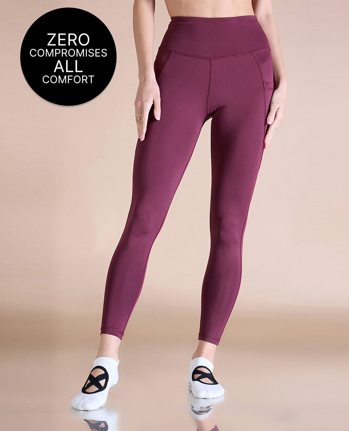 High-Waisted Workout Leggings Plum