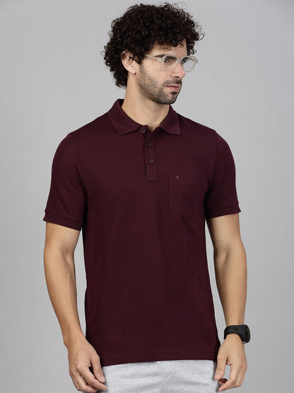 Men's Cotton Rich Pique Polo Grape