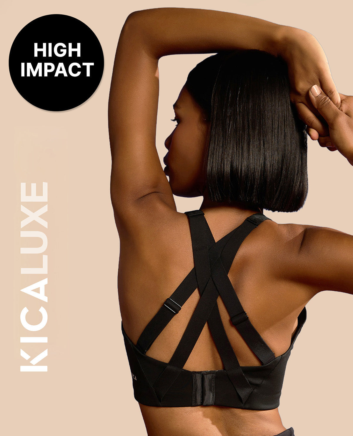Kica Luxe Limitless High-Impact Sports Bra - Full Coverage Black