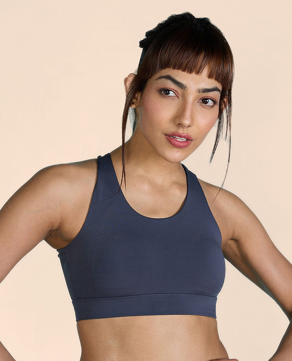 Crostini Full Coverage Sports Bra Grey