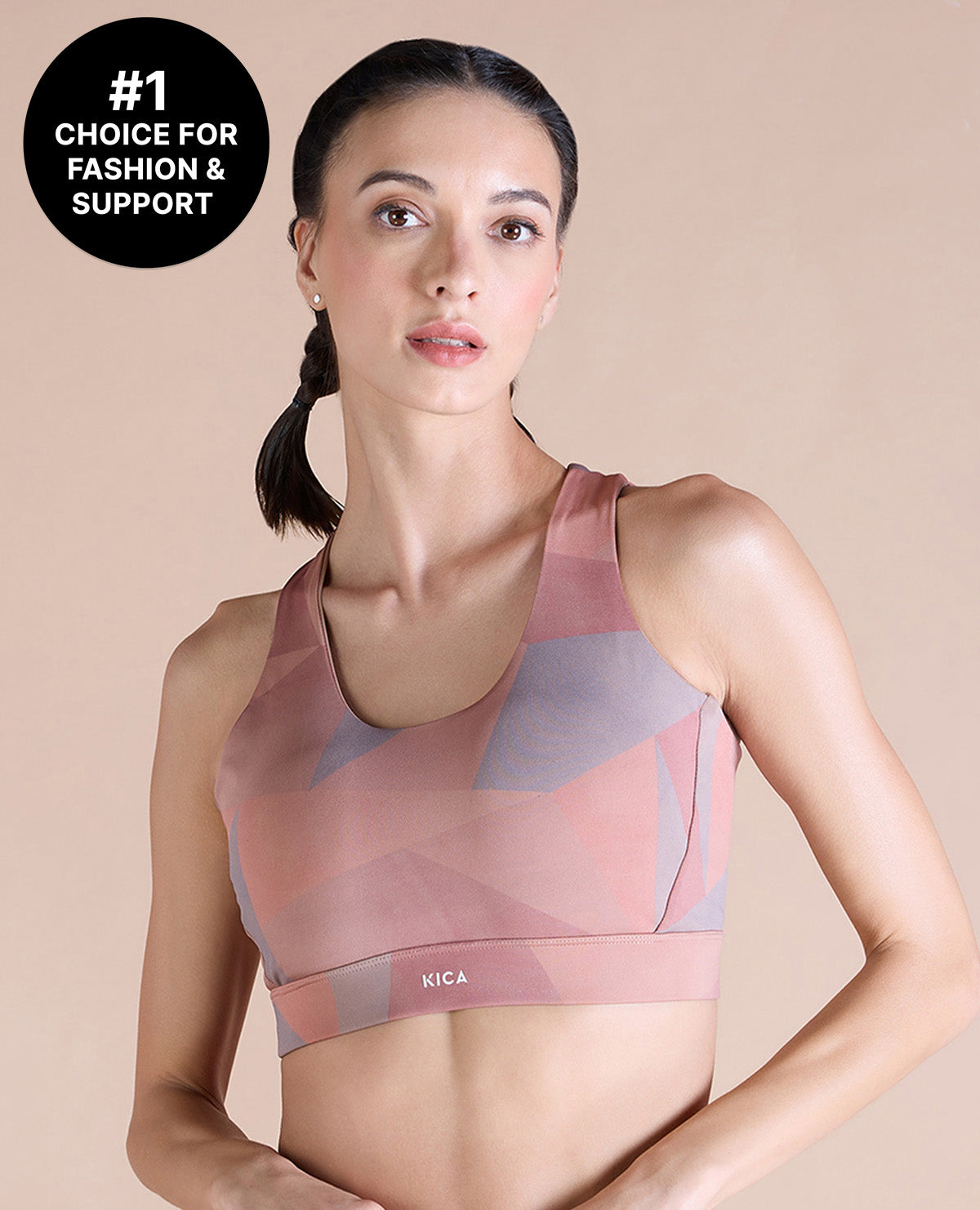 Strappy Mid-Impact Sports Bra with Removable Pads Rose