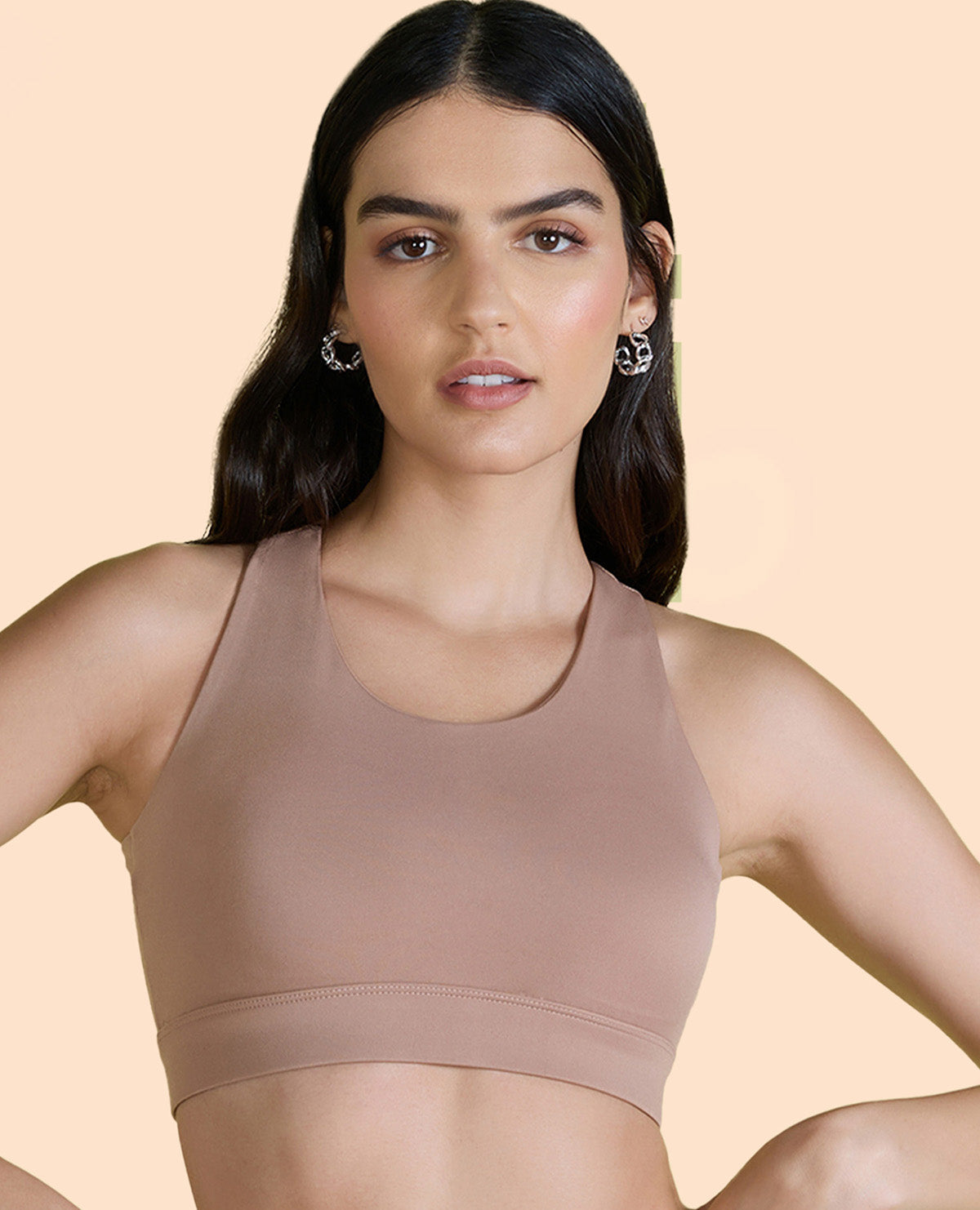 Crostini Full Coverage Sports Bra Beige