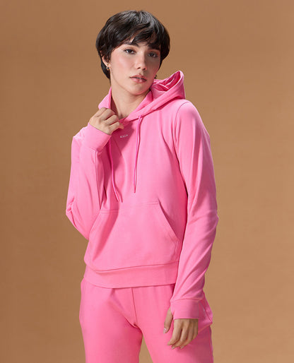 Extra Soft Cotton Hoodie and Track Pants Pink