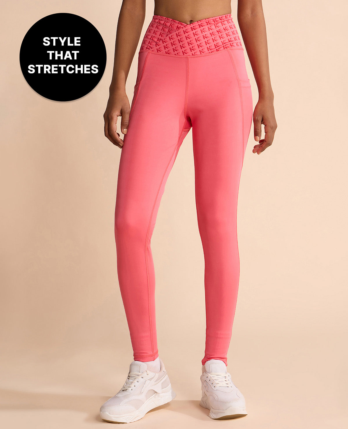 Women Cross Waist Mid Rise Leggings Apple