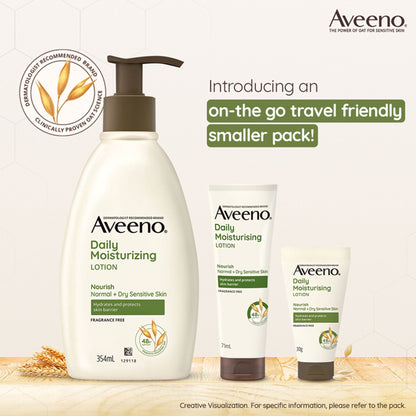 Aveeno Daily Moisturising Lotion Home + Travel Combo| Moisturizer for Normal, Dry & Sensitive Skin