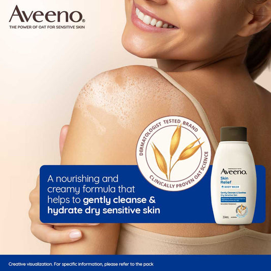 Aveeno Skin Relief Body Wash & Lotion Combo| Cleanser & Moisturizer for Dry, Itchy & Sensitive Skin