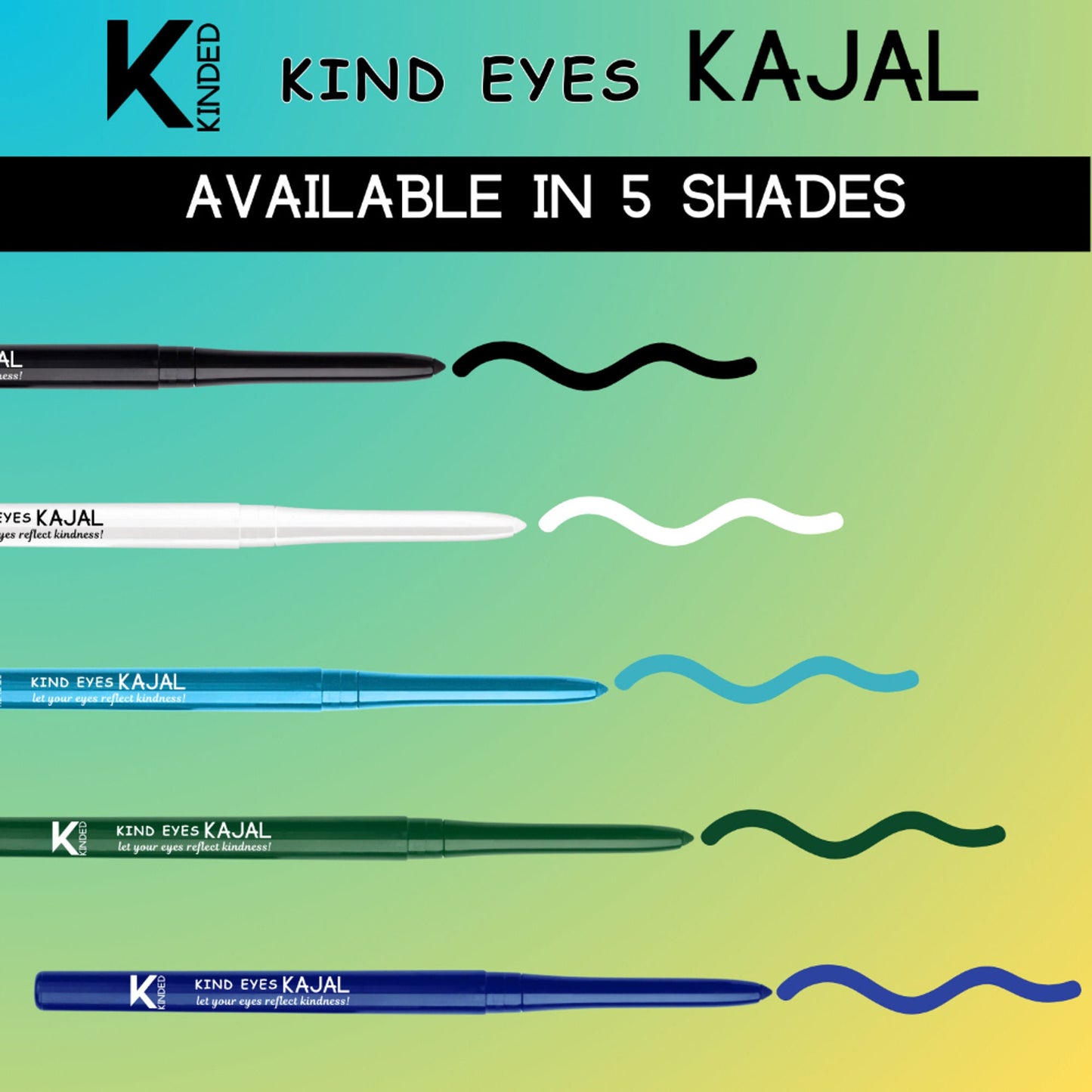 KINDED Kind Eyes Kajal 3 In 1 Kohl Kajal Eye Liner Smokey Eye Shadow - 03 Treasured Turquoise