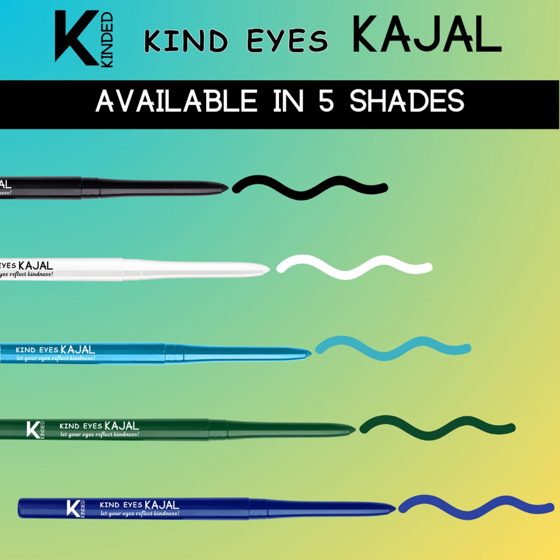 KINDED Kind Eyes Kajal 3 In 1 Kohl Kajal Eye Liner Smokey Eye Shadow - 03 Treasured Turquoise