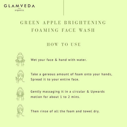 Glamveda Green Apple Brightening & Oil Control Face Wash