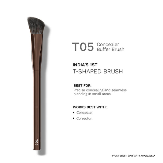 PAC Studio T05 Concealer Buffer Brush - Fluffy Synethetic Bristles for Effortless Concealer Blending