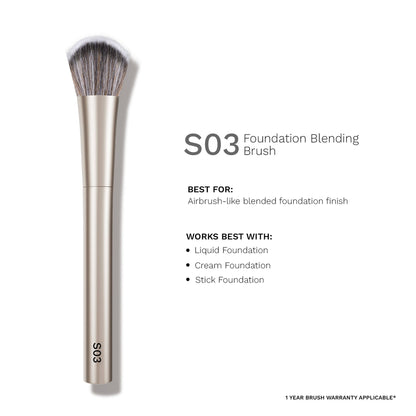 PAC Studio S03 Foundation Blending Brush - Creates Airbrush Finish, Designed for Post Application Blending