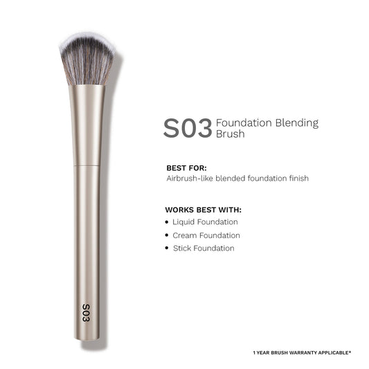 PAC Studio S03 Foundation Blending Brush - Creates Airbrush Finish, Designed for Post Application Blending