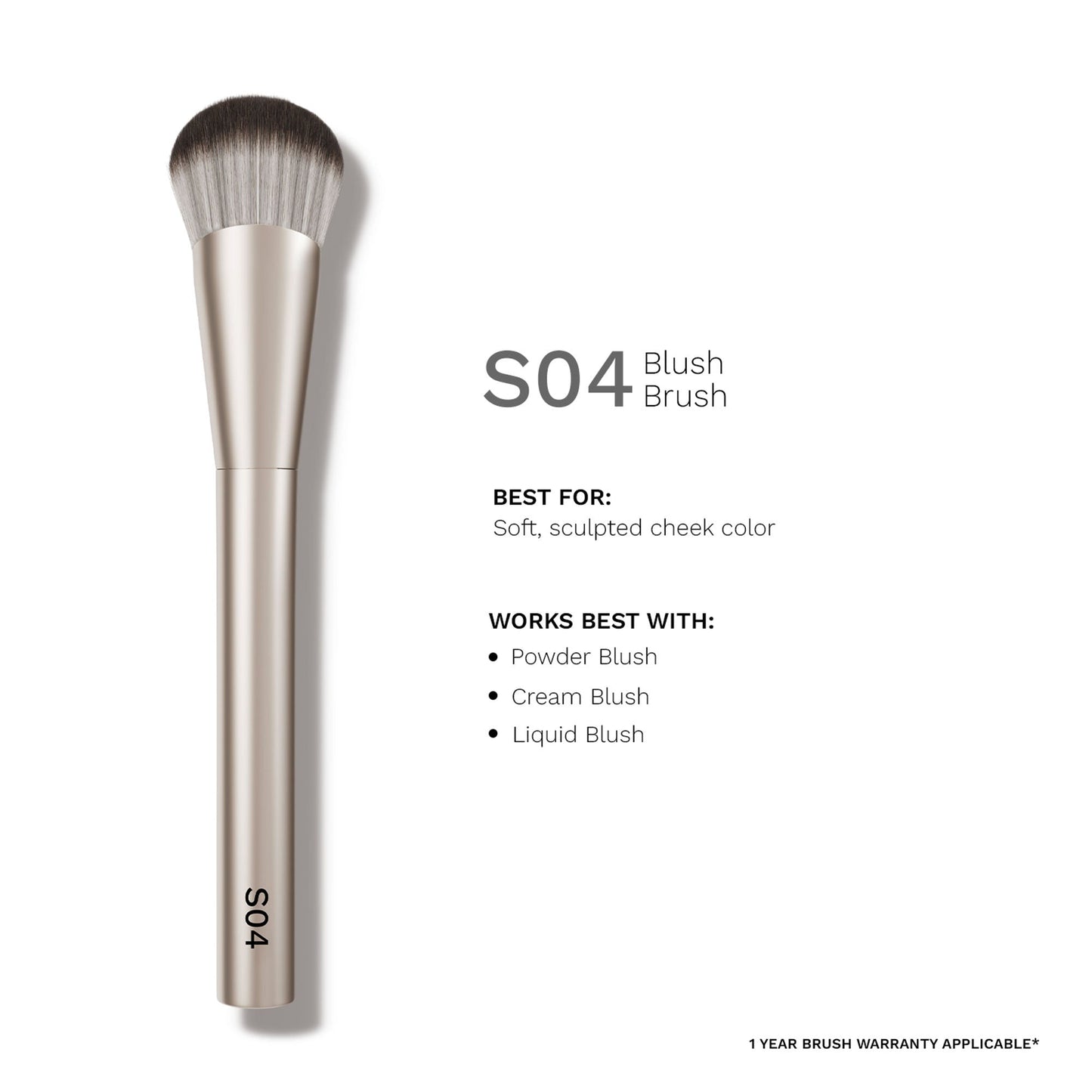 PAC Studio S04 Blush Brush - Fluffy Expertly Angled Blush Brush, Works Effortlessly with All Formulas