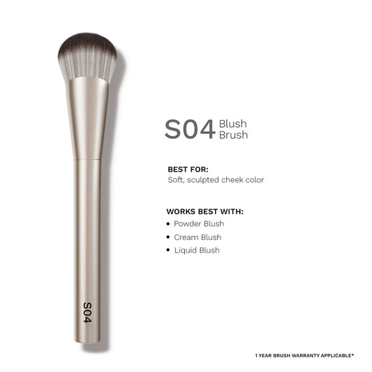 PAC Studio S04 Blush Brush - Fluffy Expertly Angled Blush Brush, Works Effortlessly with All Formulas
