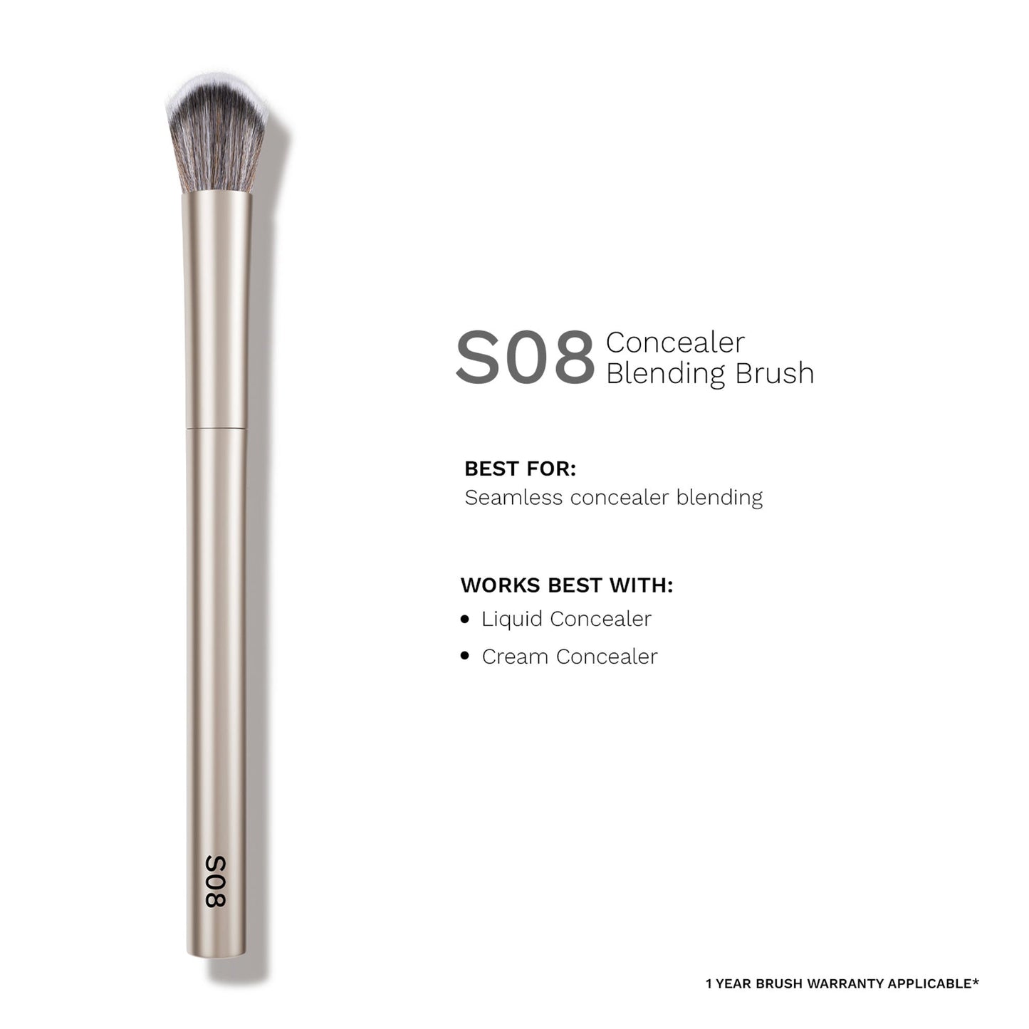PAC Studio S08 Concealer Blending Brush - Dome Shaped Lightly Packed Bristles, Ensures Effortless Blending