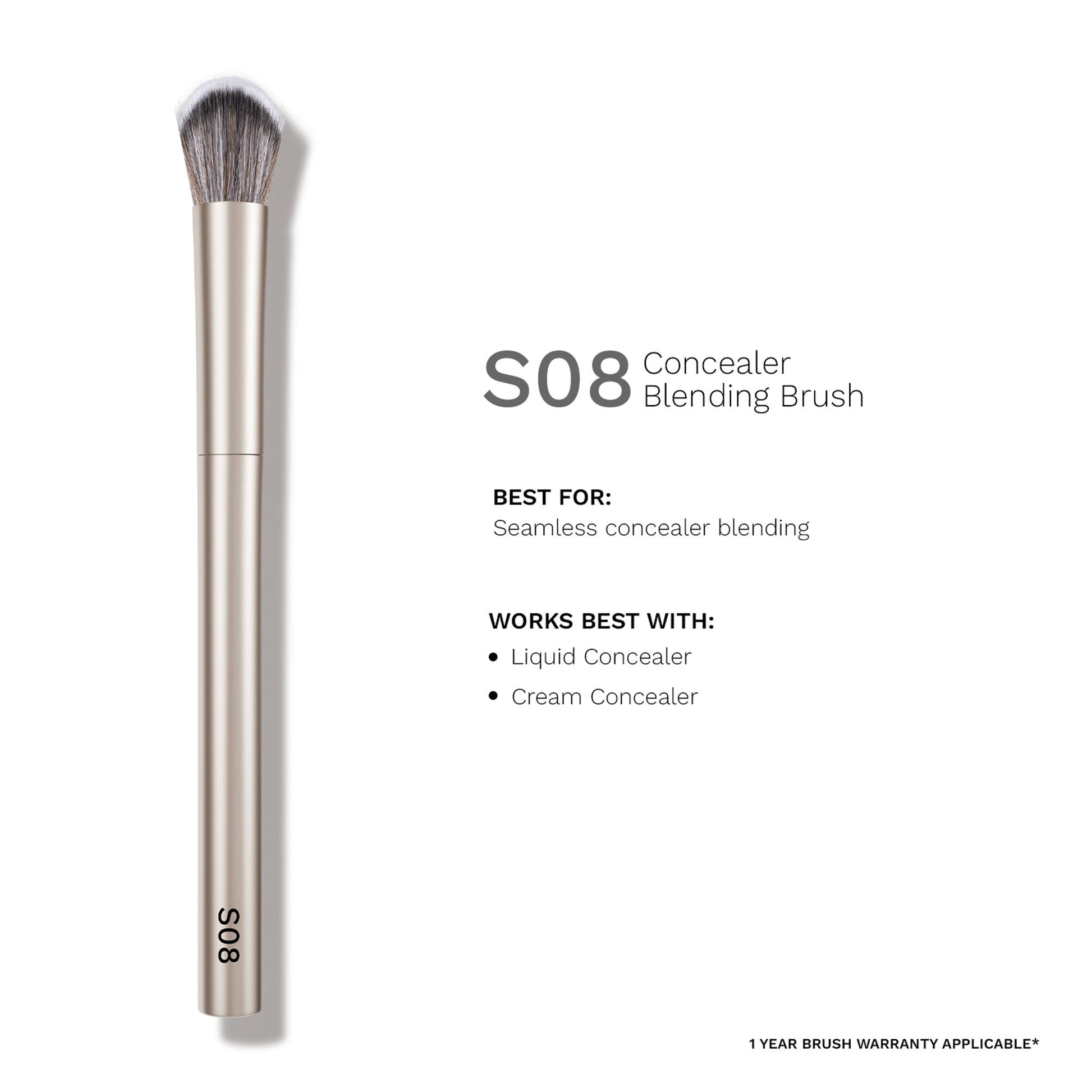 PAC Studio S08 Concealer Blending Brush - Dome Shaped Lightly Packed Bristles, Ensures Effortless Blending