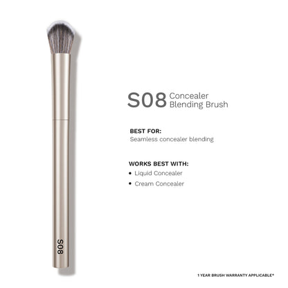 PAC Studio S08 Concealer Blending Brush - Dome Shaped Lightly Packed Bristles, Ensures Effortless Blending