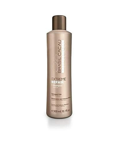 Cadiveu Brasil Cacau Extreme Repair Shampoo and Conditioner– Deep Moisturizing Shampoo for Damaged Hair – With Cocoa Butter & Cationic Peptides – Shine, Strength & Protection – 300ml