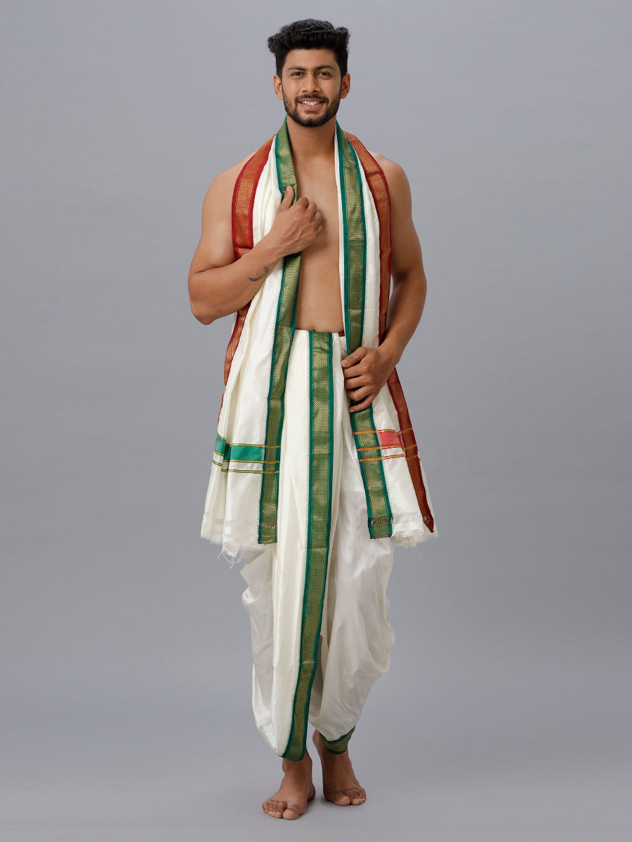 Men Silk Panchachakacham with Angavasthram 5K(8+4) Prasanthi