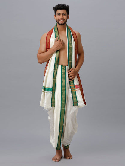 Men Silk Panchachakacham with Angavasthram 5K(8+4) Prasanthi