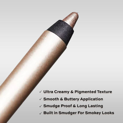 Makeup Revolution Streamline Waterline Eyeliner Pencil-Ultra Creamy Smudge Proof Smokey Looks - Silver