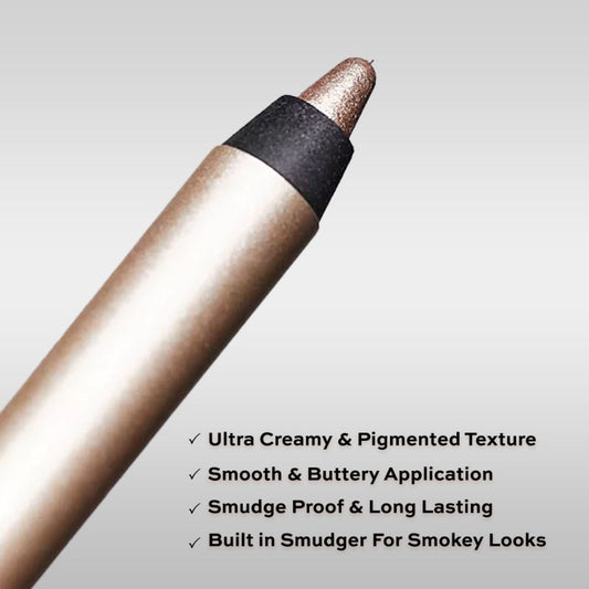Makeup Revolution Streamline Waterline Eyeliner Pencil-Ultra Creamy Smudge Proof Smokey Looks - Silver