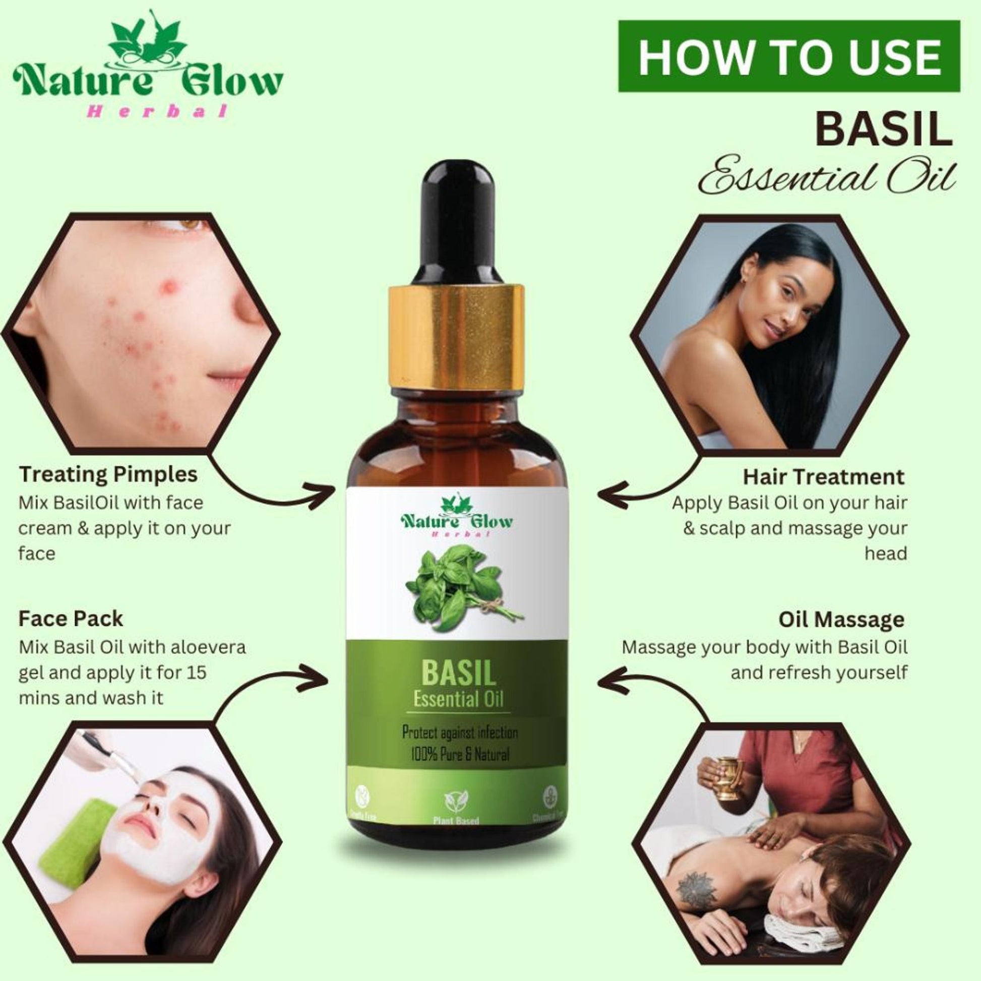 Nature Glow Herbal Basil Essential Oil