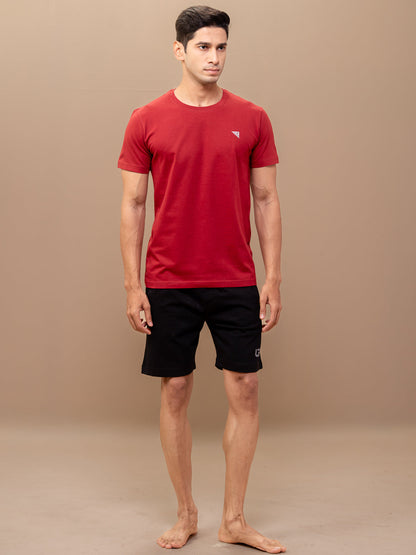 Men Combed Cotton Rich Agile Shorts Black AGS3