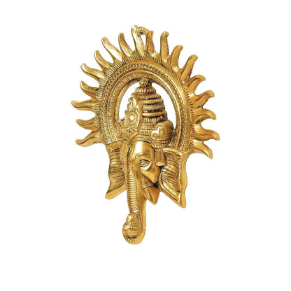 KridayKraft Metal Ganesha ji Statue, Ganpati Wall Hanging Sculpture Lord Ganesh Idol