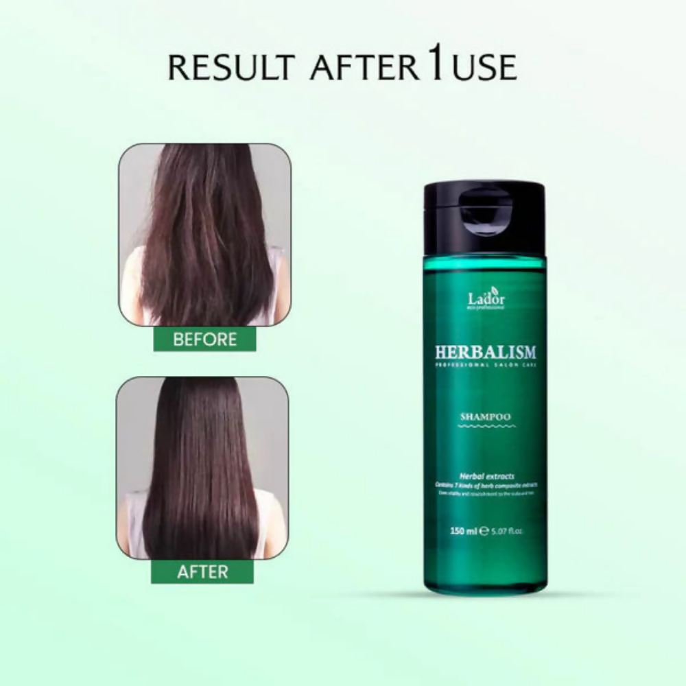 La'dor Herbalism Clarifying Shampoo - Hair Fall Control Korean Shampoo with 7 Herbs & 20 Amino Acids