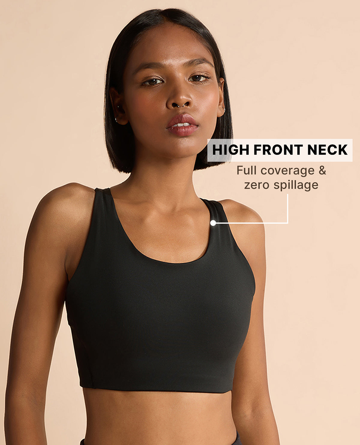 Kica Luxe Limitless High-Impact Sports Bra - Full Coverage Black