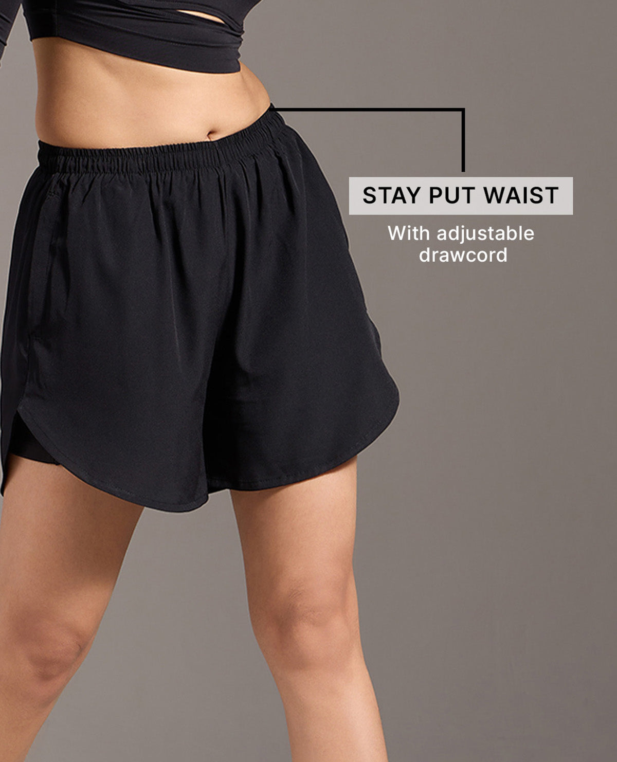 Kica Quick Dry Running Shorts Black