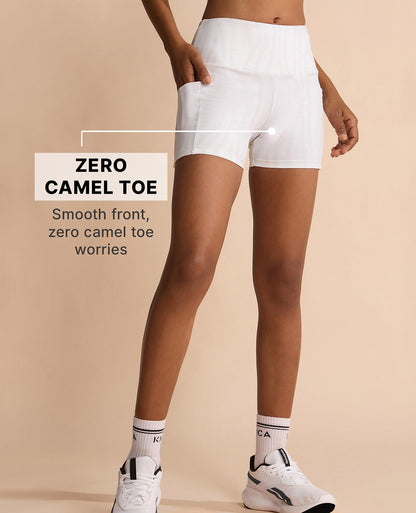High Waisted Second SKN Booty Shorts Animal print White