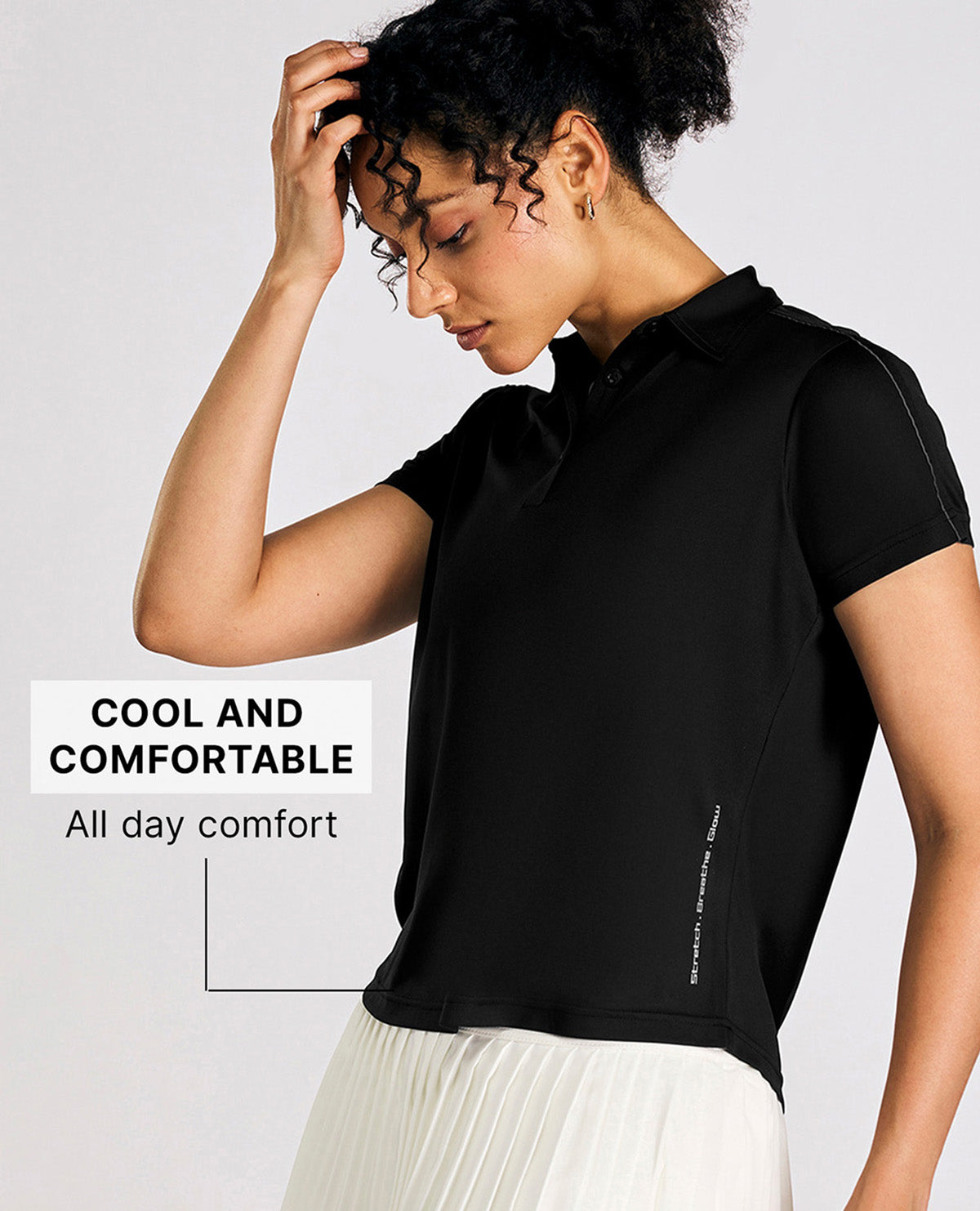 Quick-Dry Polo Top Black