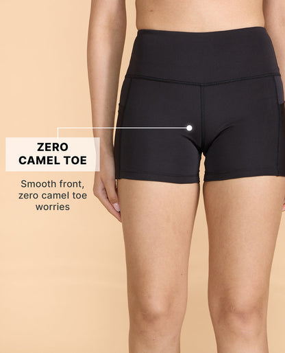 Kica High-Waisted Workout Booty Shorts Black