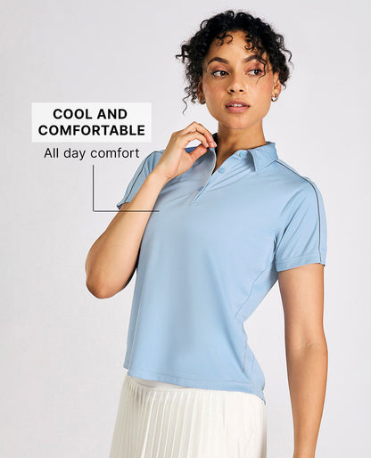 Quick-Dry Polo Top Blue