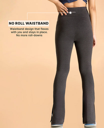 Kica Criss Cross Cotton Flare Comfort Pants Black
