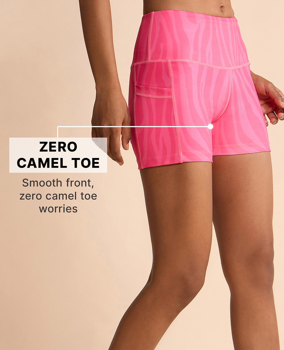 High Waisted Second SKN Booty Shorts Animal print Pink