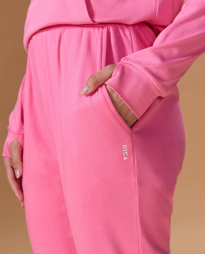Extra Soft Cotton Hoodie and Track Pants Pink