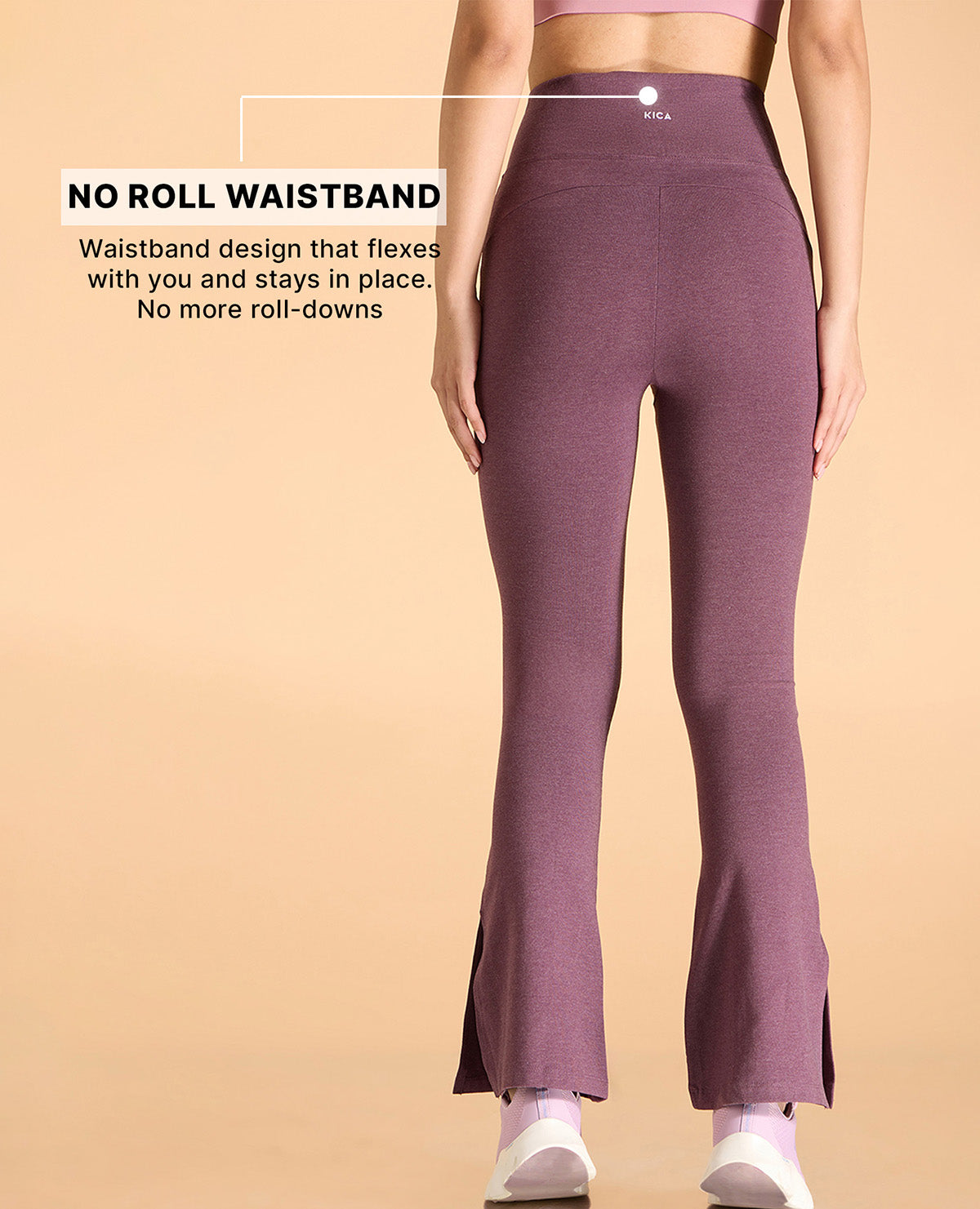 Kica Criss Cross Cotton Flare Comfort Pants Plum