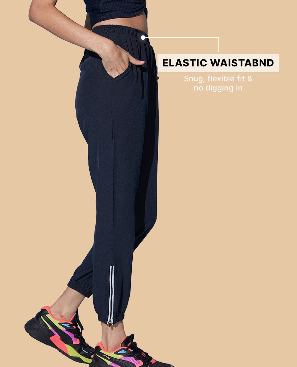 Kica High-Rise Training Track Pants Navy Blue